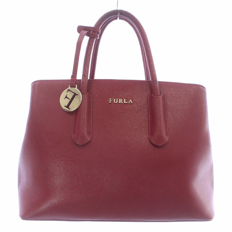 フルラ FURLA ハンドバッグ レザー マグネット ファスナー ロゴ