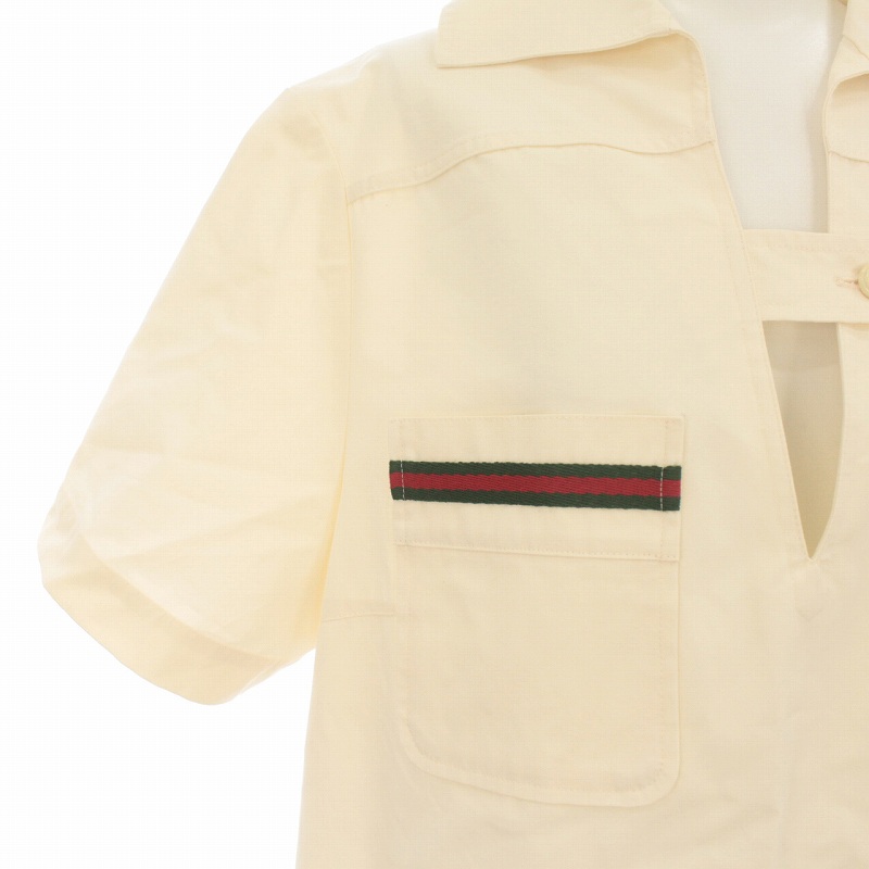 グッチ GUCCI リボン コットンジャージ ワンピース シェリー ミニ 半袖  