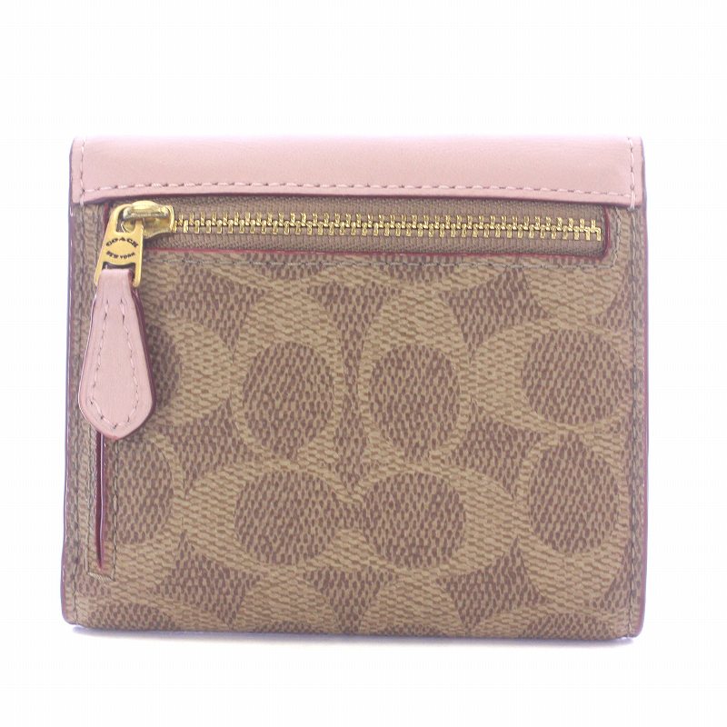 コーチ COACH 財布 三つ折り レザー シグネチャー ロゴ スナップボタン