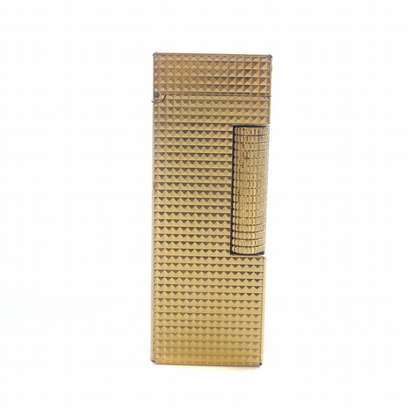 ダンヒル dunhill ガスライター 角型 ローラー式 ゴールド色 着火 