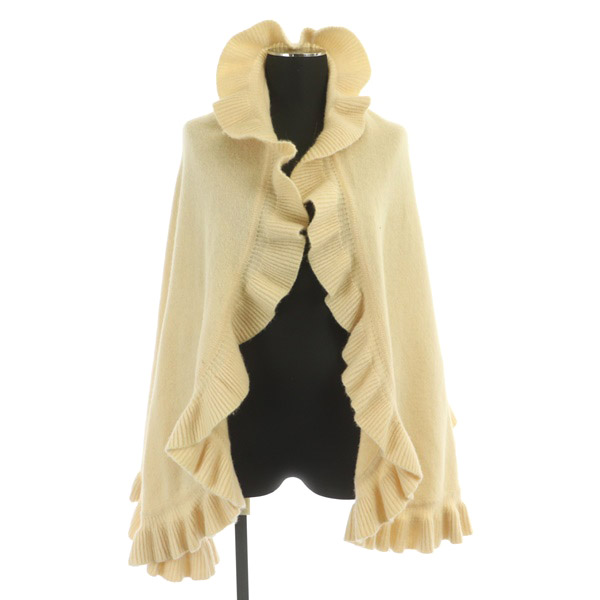 クロエ CHLOE FOULARDS ショール ストール フリル ニット アイボリー 
