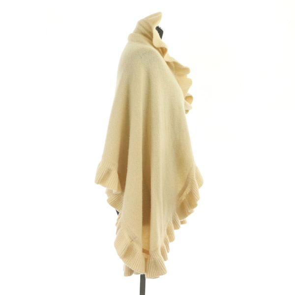 クロエ CHLOE FOULARDS ショール ストール フリル ニット アイボリー 