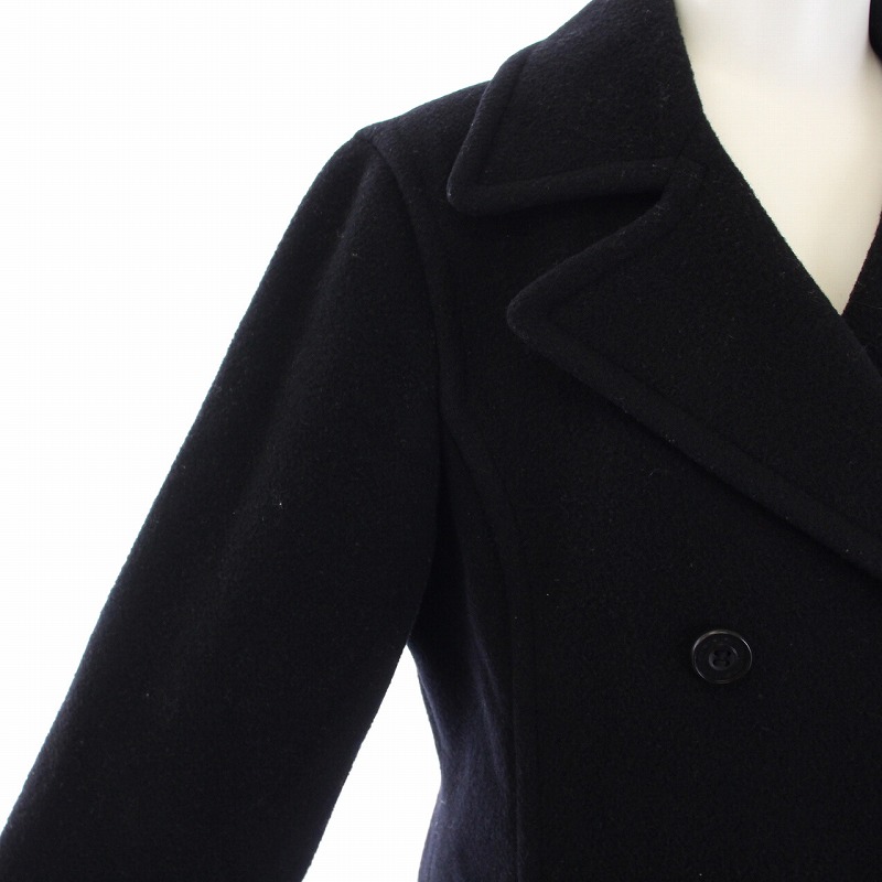 バーバリーブルーレーベル Pコート ロゴボタン 黒 ブラック 38 M バーバリーブルーレーベル Pコート ロゴボタン 黒 ブラック 38 M