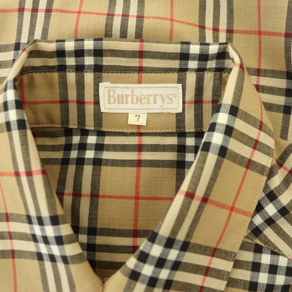 バーバリーズ Burberrys ノバチェック シャツ 半袖 金ボタン ウール  