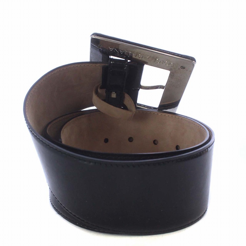 ドルチェ&ガッバーナ ドルガバ DOLCE&GABBANA 太ベルト エナメル  