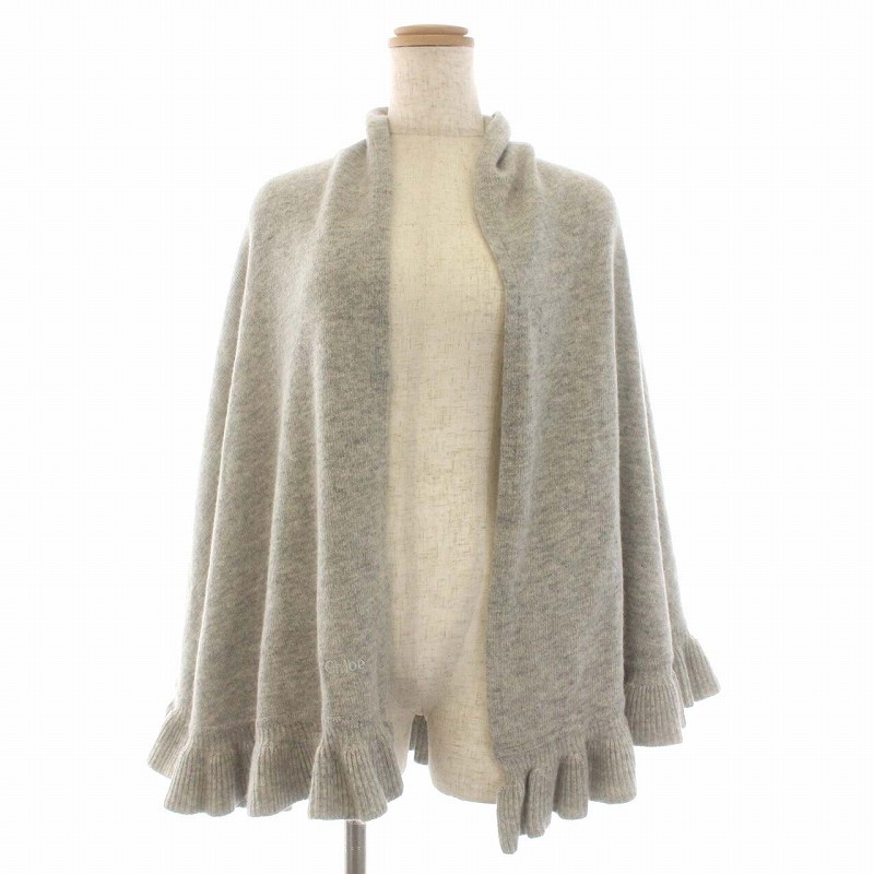 クロエ CHLOE FOULARDS ポンチョ ショール ウール アンゴラ混 