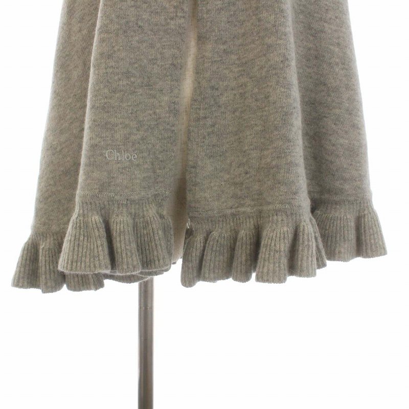 クロエ CHLOE FOULARDS ポンチョ ショール ウール アンゴラ混 ロゴ  