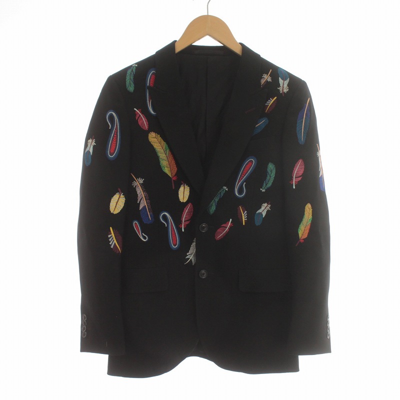 ポールスミス PAUL SMITH 17AW テーラードジャケット 刺繍 フェザー 羽  