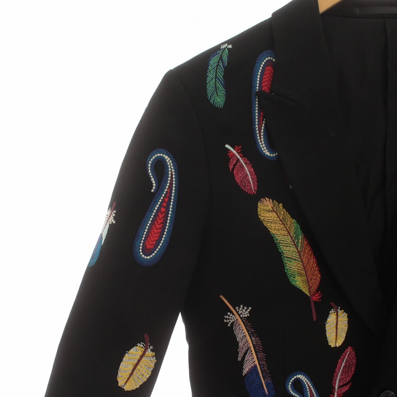 ポールスミス PAUL SMITH 17AW テーラードジャケット 刺繍 フェザー 羽 