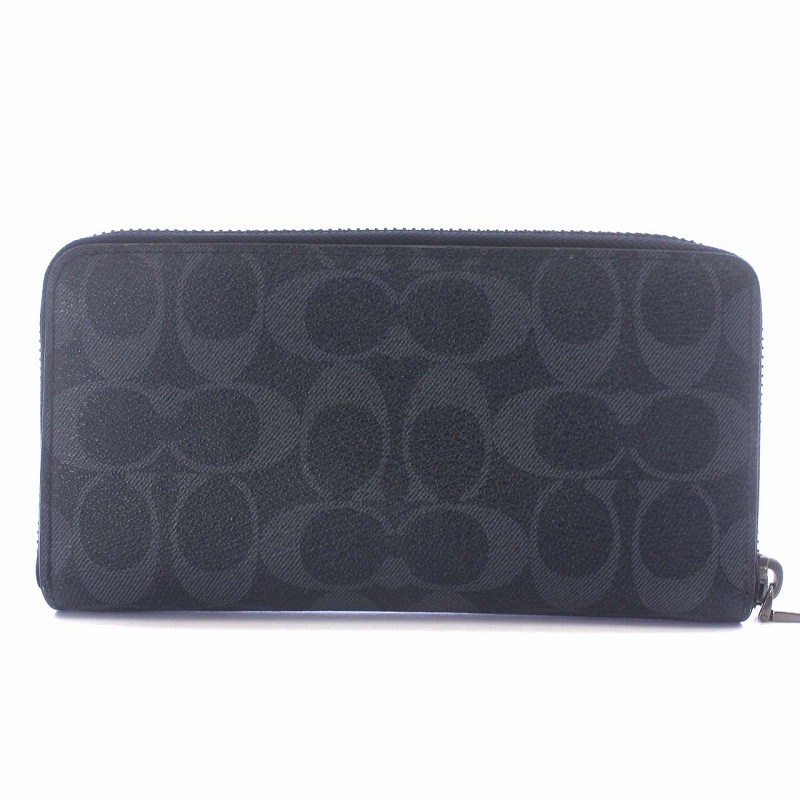COACH ネイビー 長財布 COACH ネイビー レザー 長財布 - メルカリ