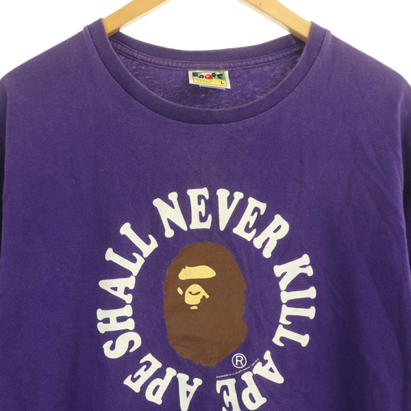 【AAPE by A BATHING APE】バックプリント クルーネック Tシャツ アベイシングエイプ A BATHING APE Tシャツ 半袖 プリント