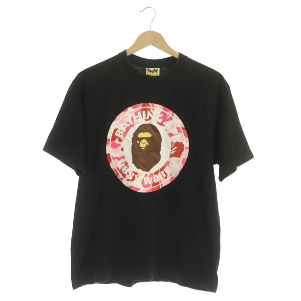 アベイシングエイプ A BATHING APE Tシャツ 半袖 サルカモ柄 プリント  
