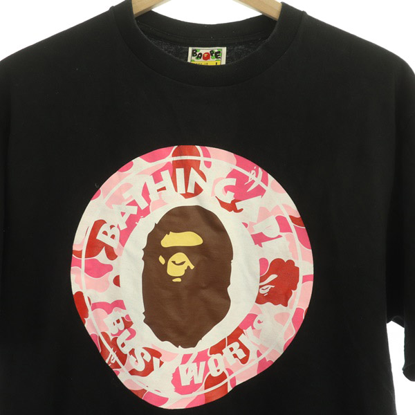 アベイシングエイプ A BATHING APE Tシャツ 半袖 サルカモ柄 プリント  