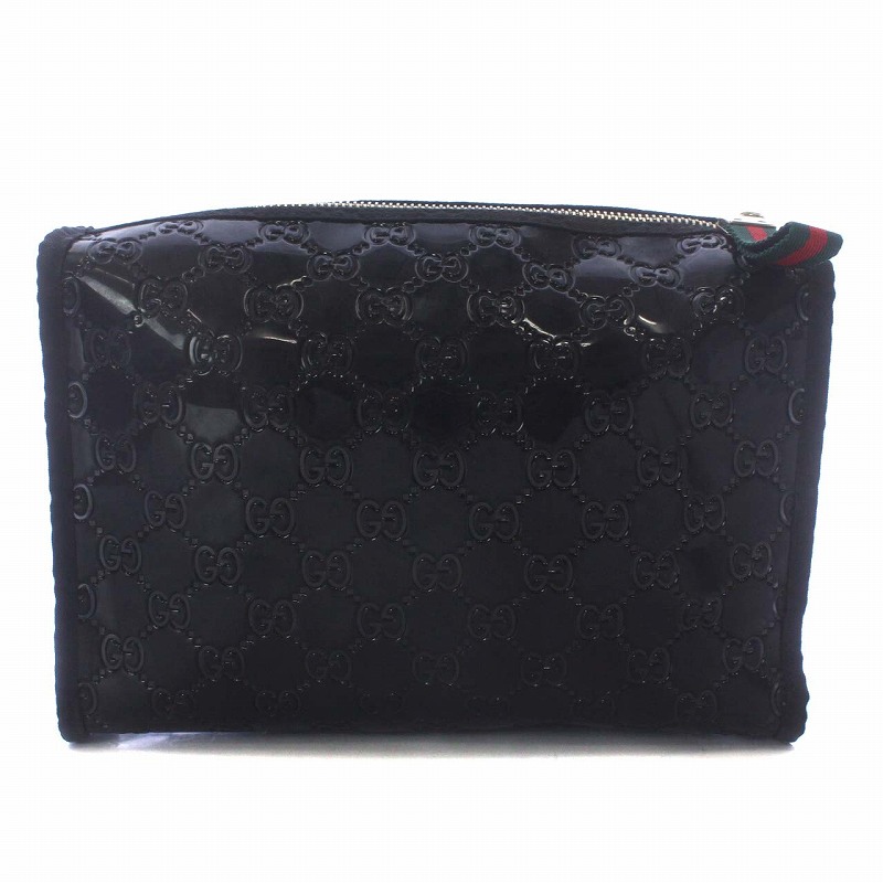 グッチ GUCCI Parfums ノベルティ ポーチ エナメル ビニール GG柄 ロゴ 