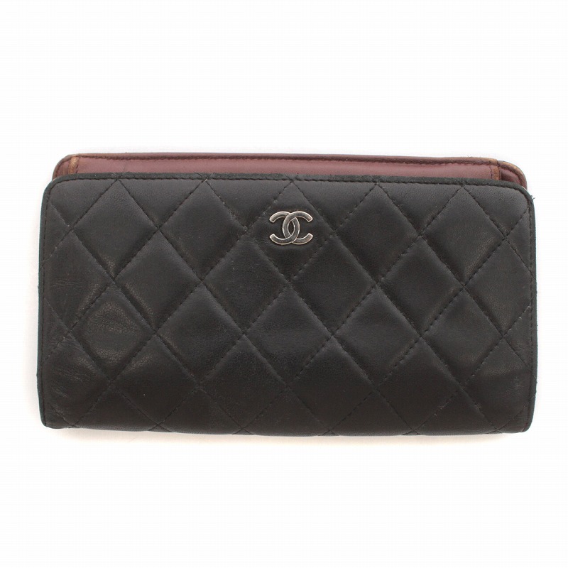 シャネル CHANEL 二つ折り長財布 ウォレット マトラッセ キルティング 