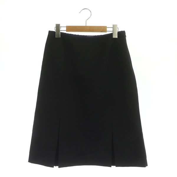 ミュウミュウ miumiu ロングスカート ボックスプリーツ 台形 40 ダーク  