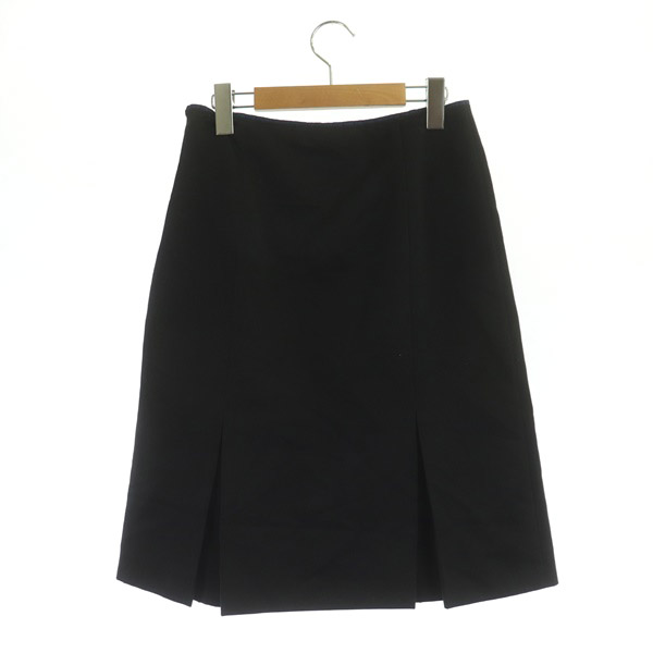 ミュウミュウ miumiu ロングスカート ボックスプリーツ 台形 40 ダーク