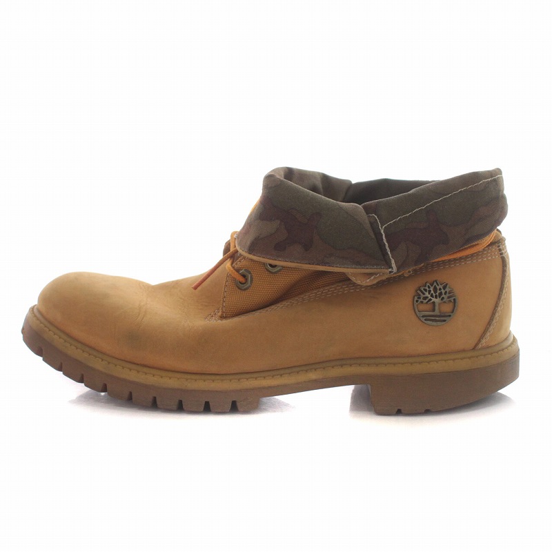 ティンバーランド Timberland ヌバックブーツ ロールトップ ロゴ 迷彩 