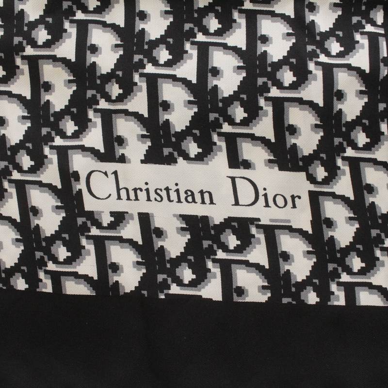 Christian Dior ロゴスカーフ 黒/白 超美品