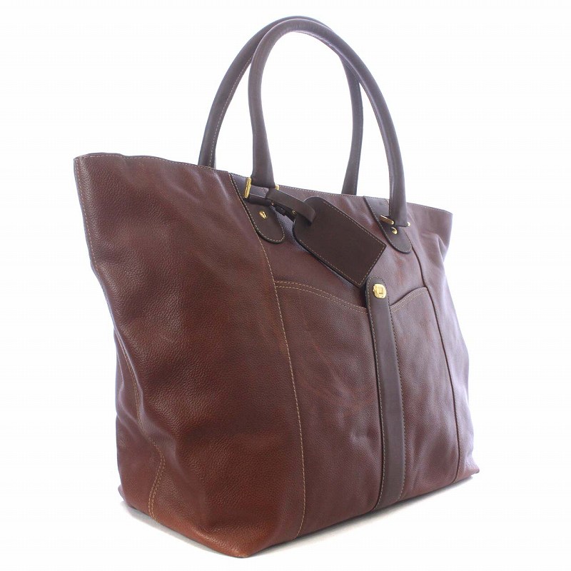 ダンヒル dunhill トートバッグ レザー ロゴ 茶色 ブラウン /XZ