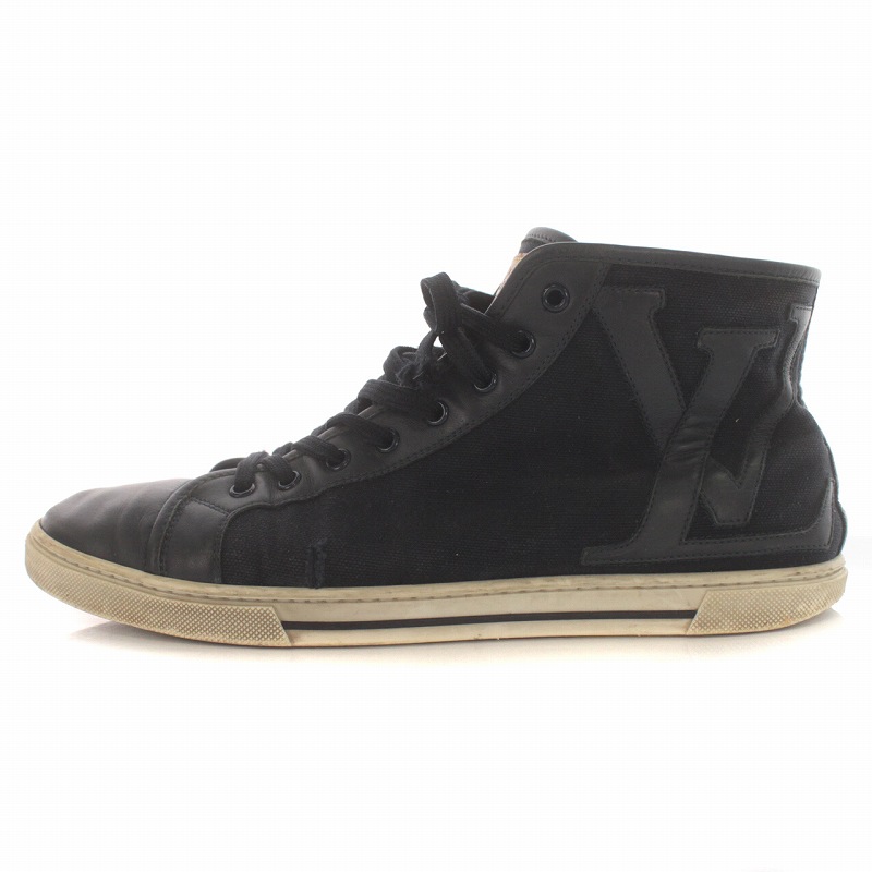 ルイヴィトン LOUIS VUITTON ハイカットスニーカー ロゴ キャンバス 