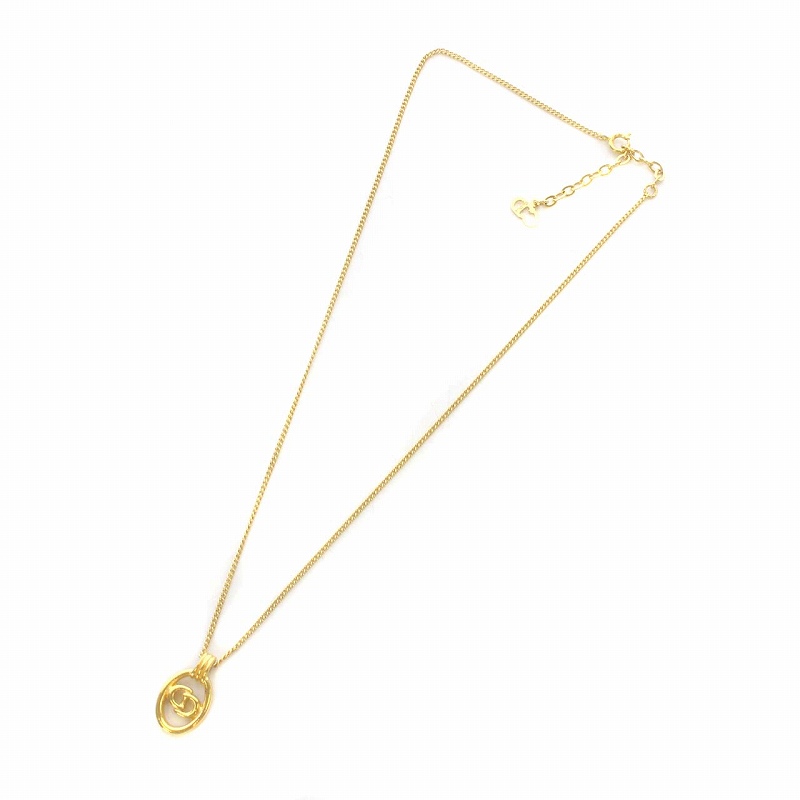 3EM115 Christian Dior ディオール ネックレス アクセサリー Christian Dior クリスチャンディオール ネックレス CDロゴ