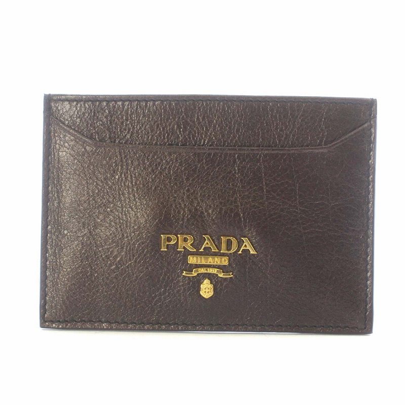 プラダ PRADA VITELLO MORDORE カードケース パスケース レザー ロゴ 