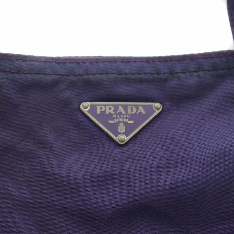 プラダ PRADA トートバッグ ハンドバッグ ナイロン ロボット 紫