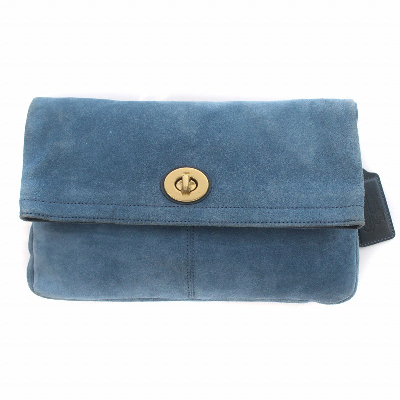 美品 1316 COACH チェルシー ボストンバッグ ターンロック レザー 青 美品 1316 COACH チェルシー ボストンバッグ ターンロック