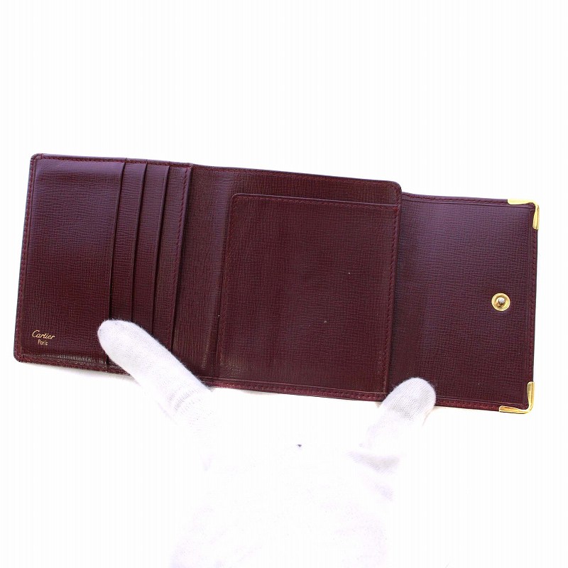【美品】 カルティエ マストライン 二つ折り財布 ボルドー 金具ゴールド 楽天市場】Cartier カルティエ マストライン マスト ドゥ