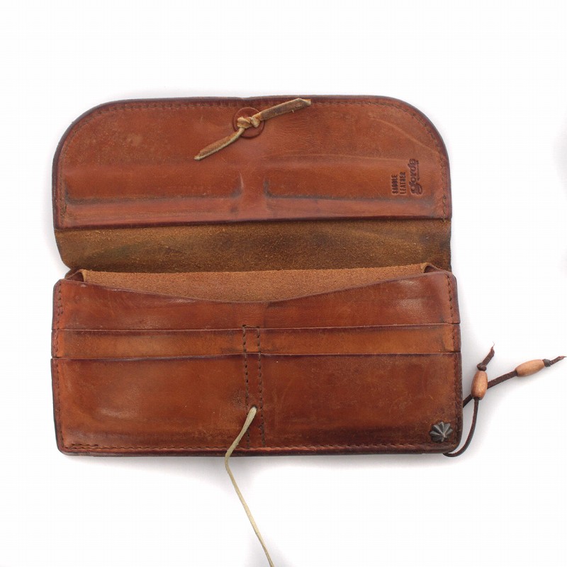 ゴローズ goro's 長財布 ウォレット ロゴボタン レザー 茶 ブラウン