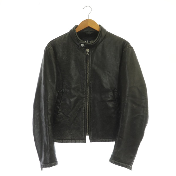 アルマーニ ジーンズ ARMANI JEANS ライダースジャケット フェイク 