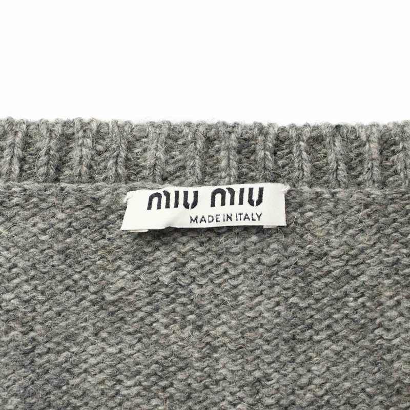 ミュウミュウ miumiu ニットワンピース 半袖 ミニ キャメル 