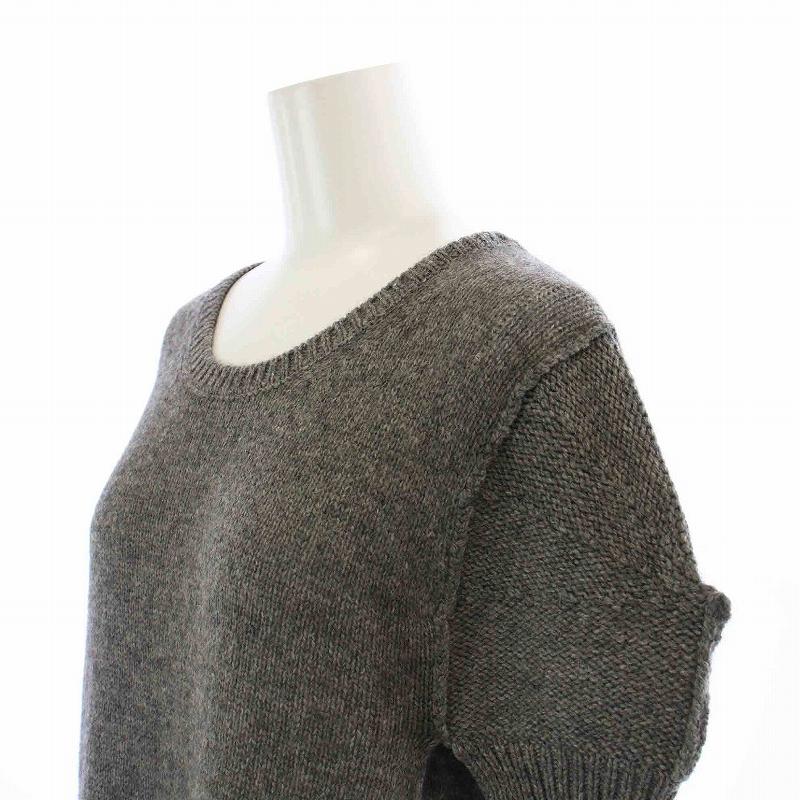 ミュウミュウ miumiu ニットワンピース 半袖 ミニ キャメル 