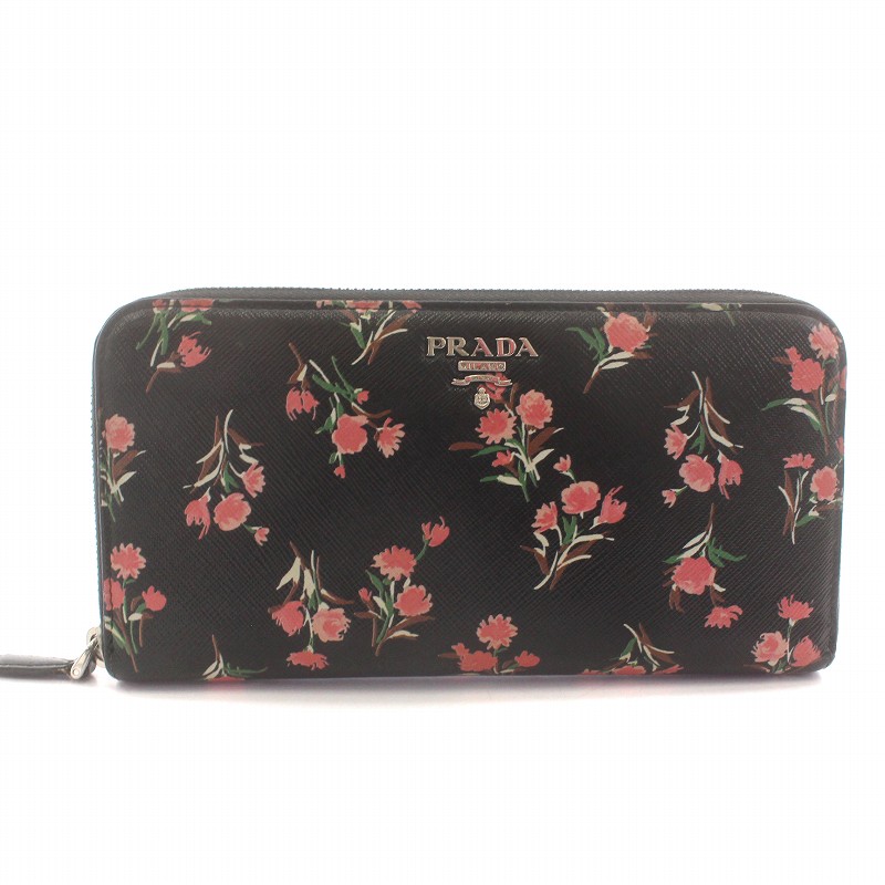 プラダ PRADA 長財布 ラウンドファスナー サフィアーノ メタル レザー 