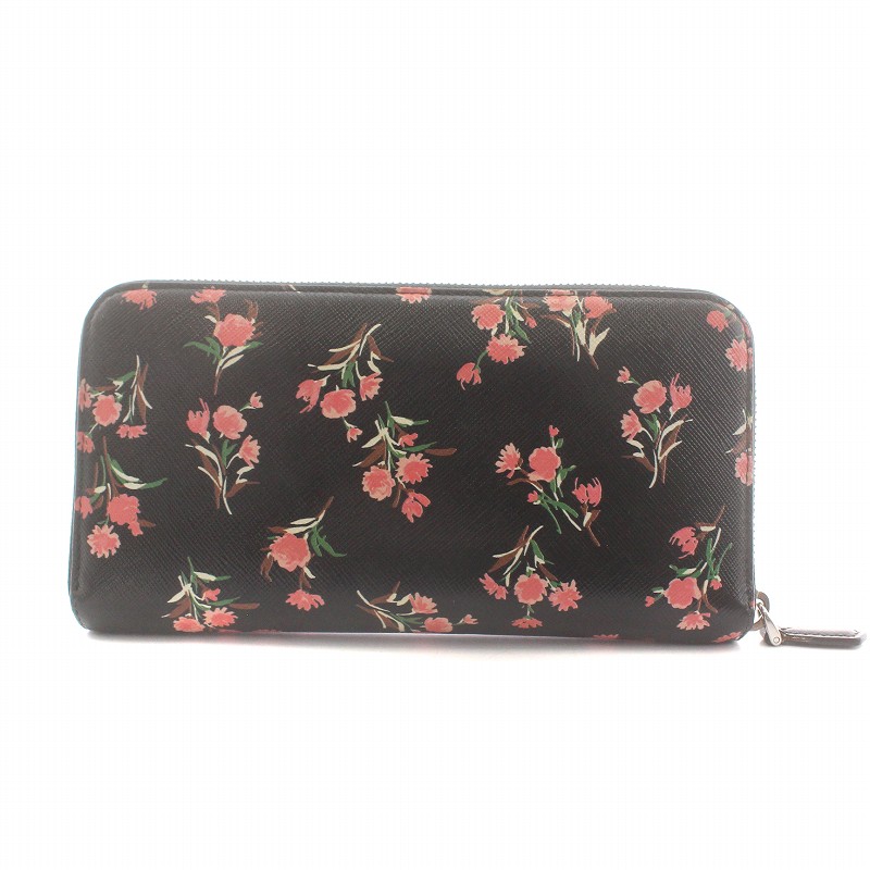 プラダ PRADA 長財布 ラウンドファスナー サフィアーノ メタル レザー 
