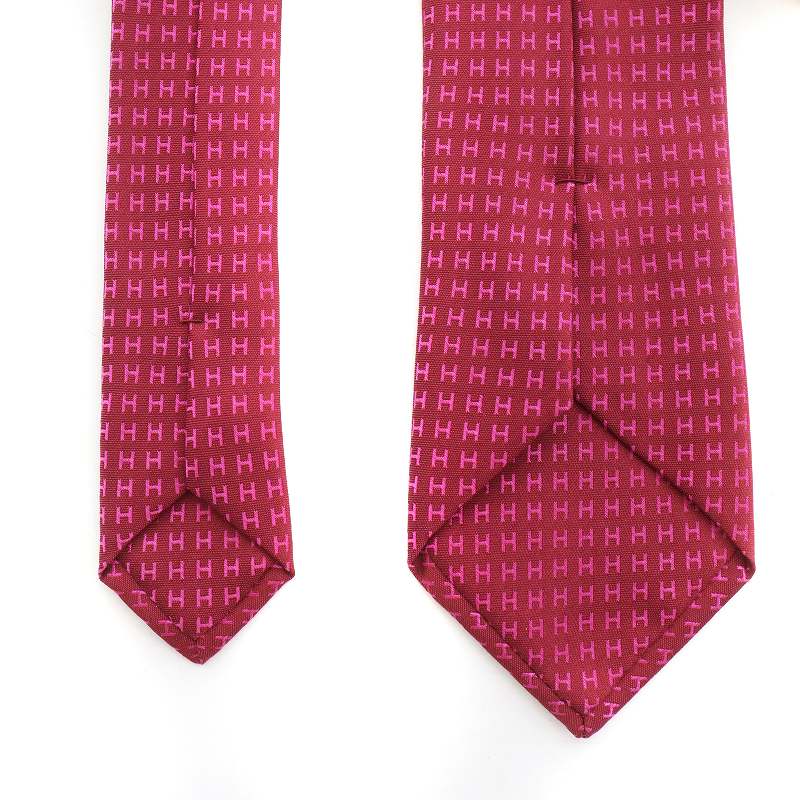 未使用品 エルメス HERMES ネクタイ レギュラー タグ付き H柄 絹  