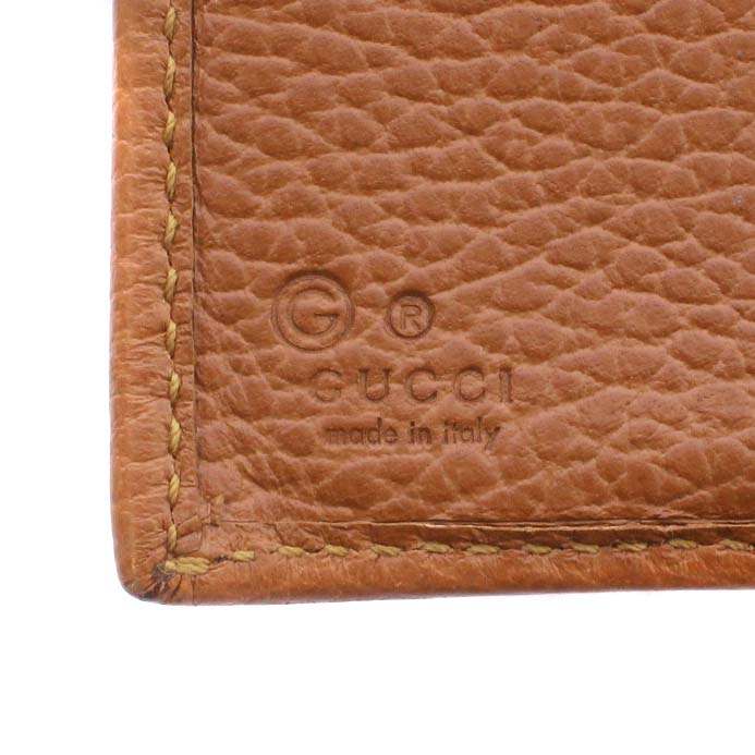 未使用✨GUCCI グッチ　シマ　二つ折り財布　本革　ブラウン　正規品 GUCCI グッチ 財布 レディース 2つ折り 折財布 コンパクト