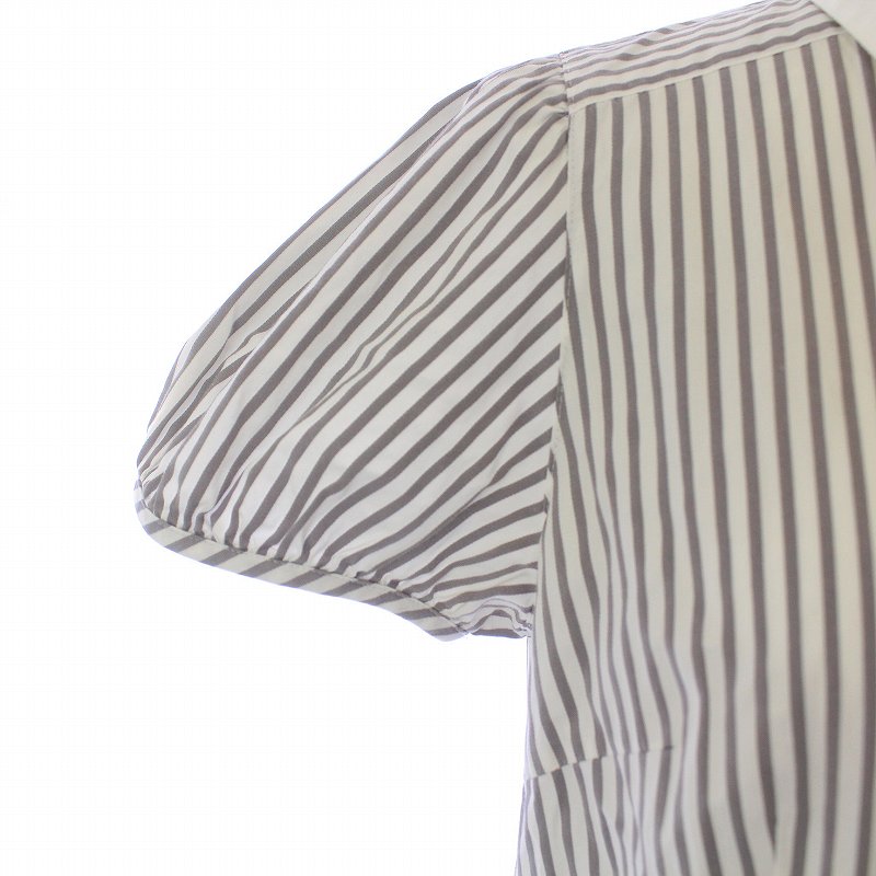 BURBERRY BLUE LABEL パフスリーブ ストライプ 半袖ブラウス BURBERRY BLUE LABEL パフスリーブ ストライプ 半袖ブラウス