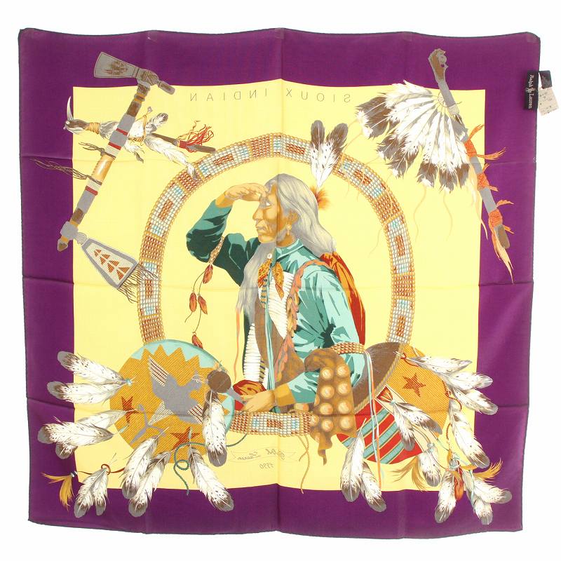 希少/日本製】Ralph Lauren 大判スカーフ インディアン 90年代