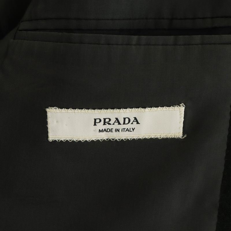 プラダ PRADA テーラードジャケット 長袖 ベロア 3B 総裏地 シングル