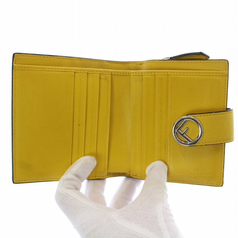 フェンディ FENDI エフイズ 二つ折り 財布 ミニ ズッカ柄 FF ロゴ 