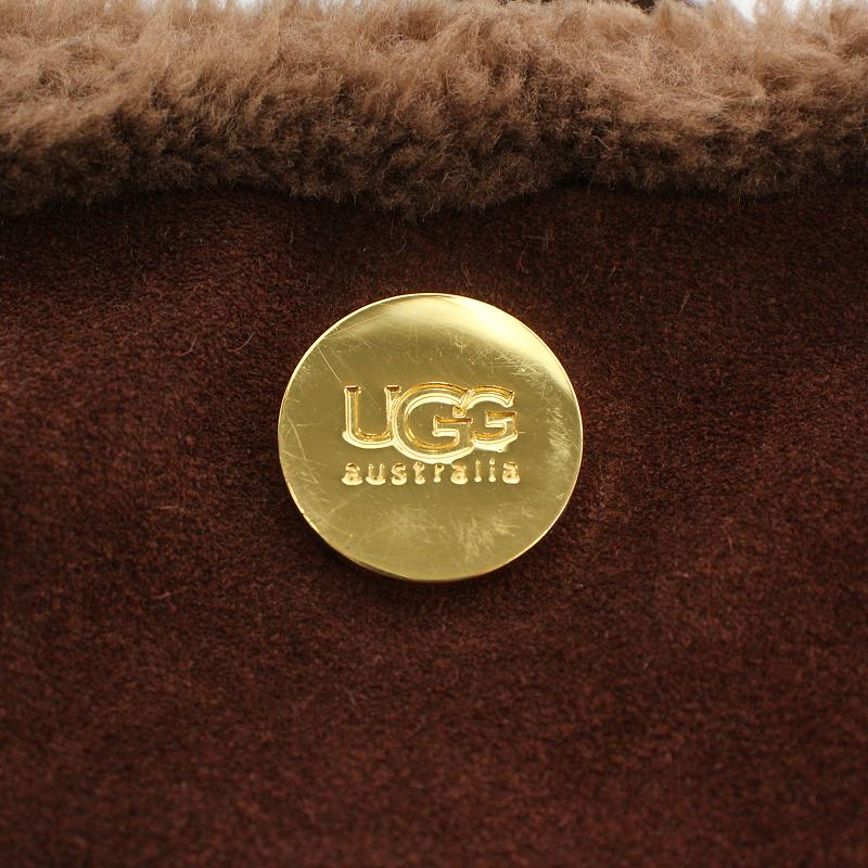 アグ UGG ショルダーバッグ ポシェット ムートン スエード 茶 ブラウン