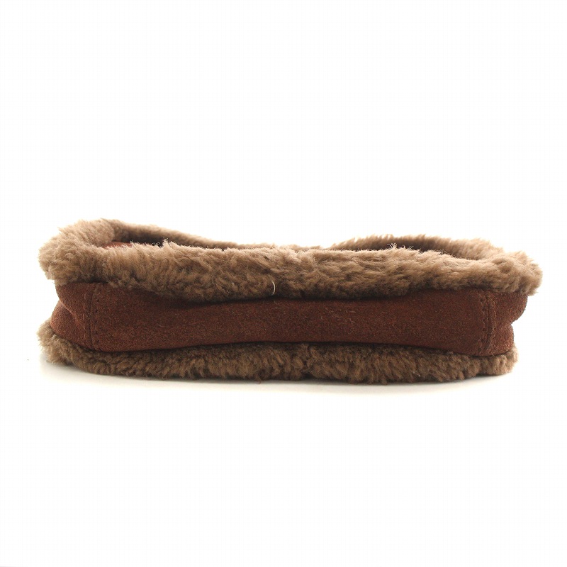 UGG ブラウンファーショルダーポーチ アグ UGG ショルダーバッグ ポシェット ムートン スエード 茶