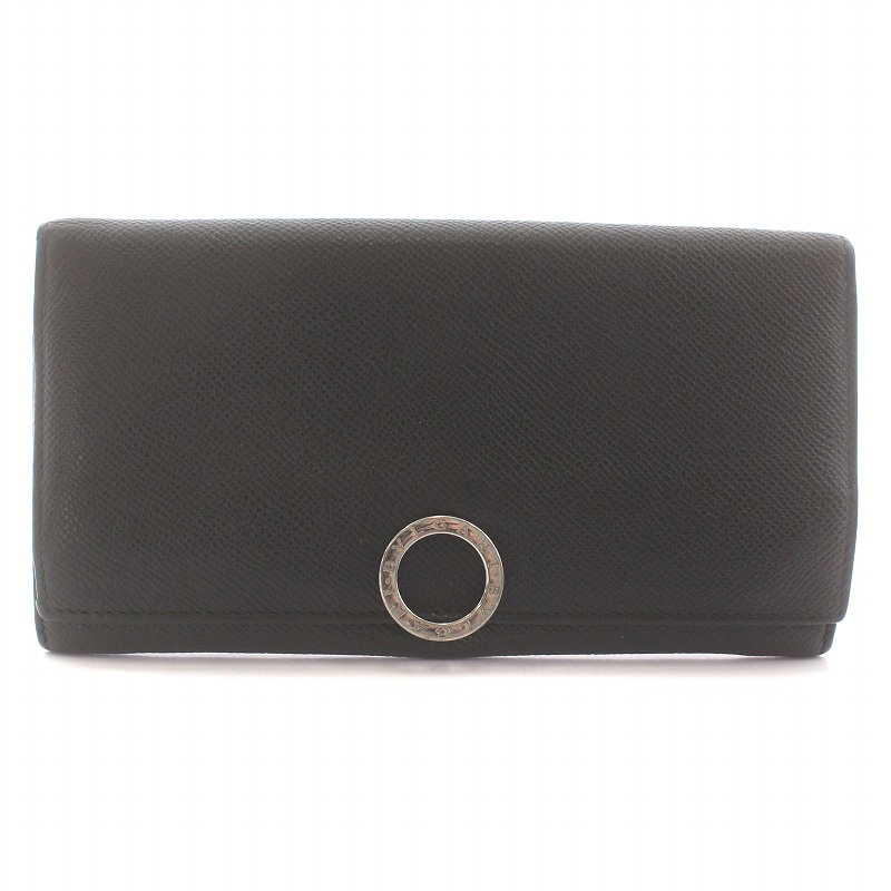 ブルガリ BVLGARI 長財布 二つ折り ロゴクリップ レザー 黒 ブラック