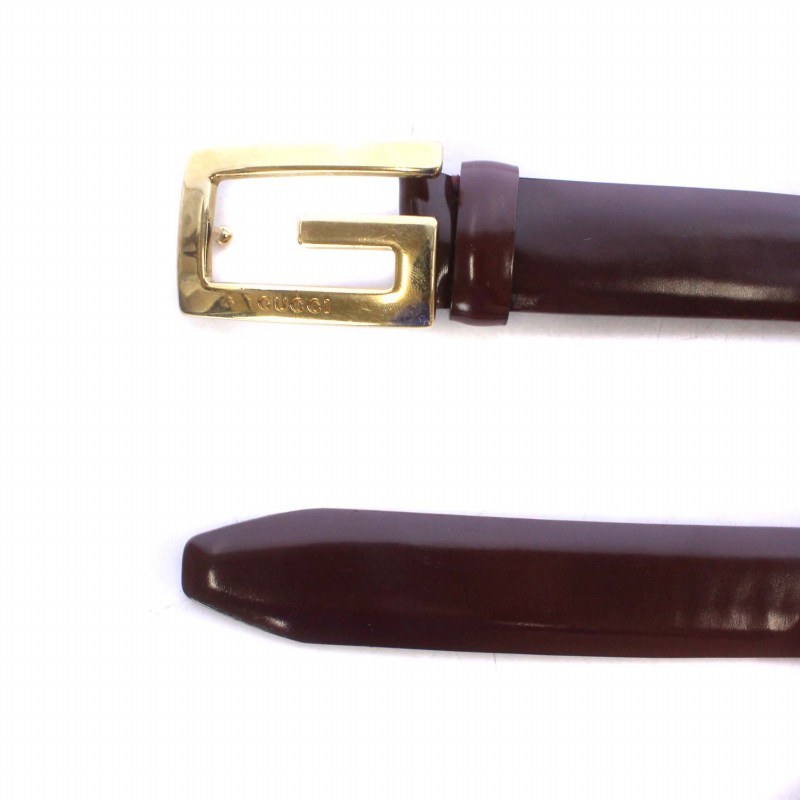 グッチ GUCCI ベルト レザー バックル ロゴ ゴールド金具 75/30