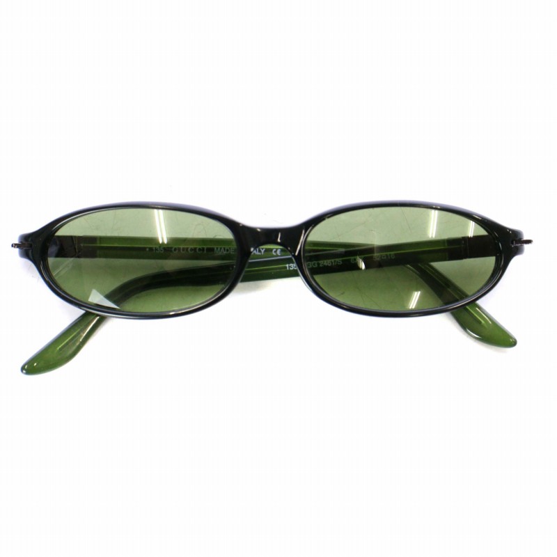 グッチ GUCCI サングラス セルフレーム ロゴ 52□16 緑 グリーン 