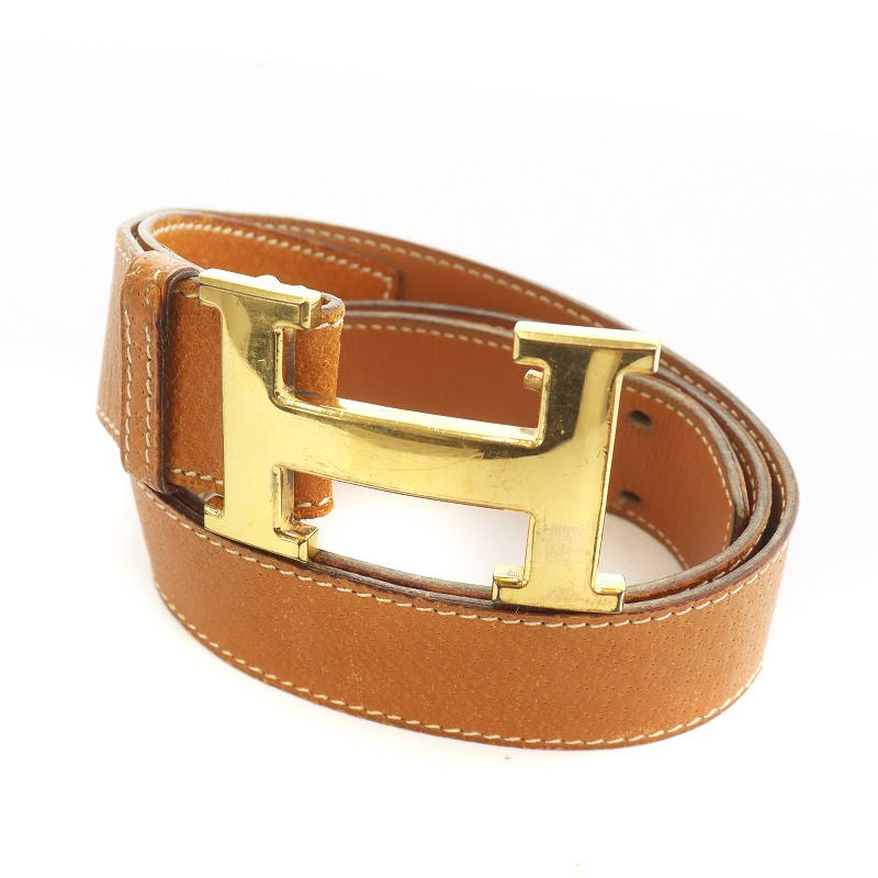 エルメス HERMES コンスタンス ベルト レザー ロゴ金具 ゴールド エルメス HERMES コンスタンス ベルト レザー ロゴ金具 ゴールド