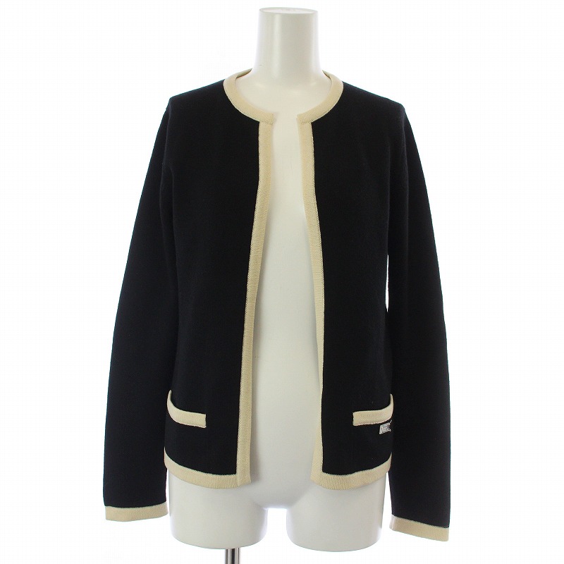 シャネル CHANEL ニット カーディガン 長袖 カシミヤ 前開き プレート