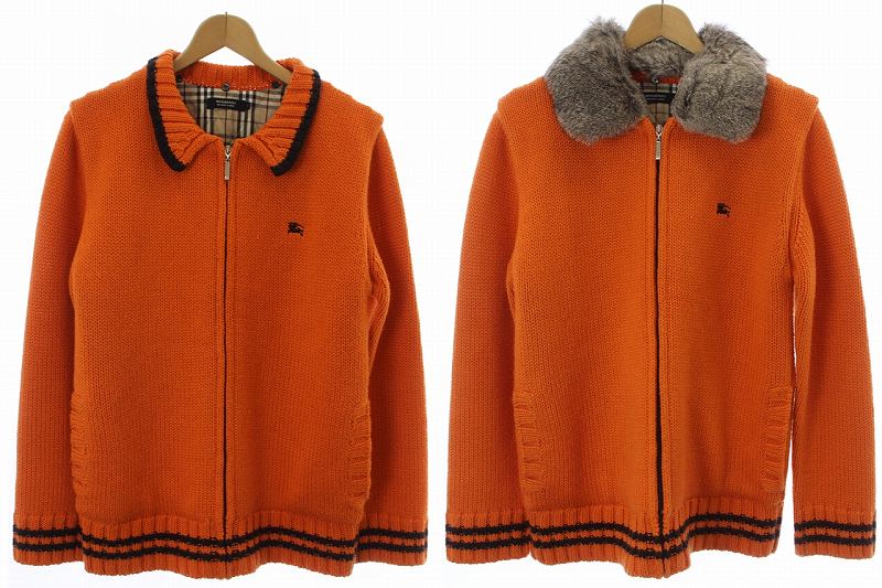 バーバリーブラックレーベル BURBERRY BLACK LABEL ドライバーズニット 